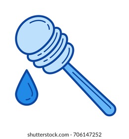 Icono de línea vector de miel aislado en fondo blanco. Icono de línea de miel para infografía, sitio web o aplicación. Icono azul diseñado en un sistema de cuadrícula.