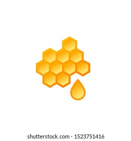 honey vector logo with honeycomb