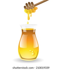 Honey vector on white background