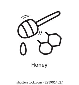 Honey vector outline Icon Design illustration. Food and Drinks Symbol on White background EPS 10 File