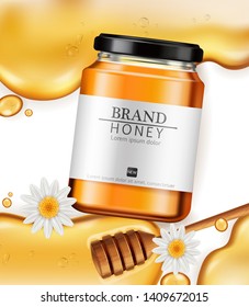 Honey Vector Realistic Mock Product Placement Stock Vector (Royalty ...