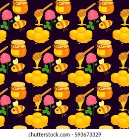 honey vector seamless background