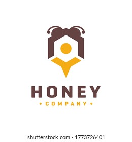 honey wasp vector logo design