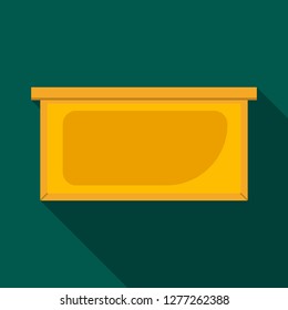 Honey wood frame icon. Flat illustration of honey wood frame vector icon for web design
