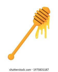 honey wooden spoon isolated icon