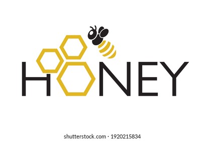 Honey yellow bee creative logo