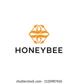 honeybee abstract logo design concept