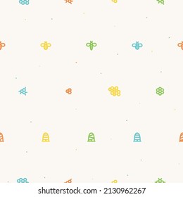 Honeybee, beehive and honeycomb background - vector background