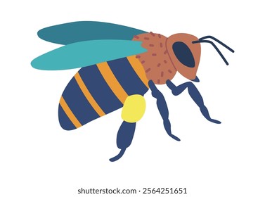 Honeybee flying with honey vector illustration