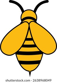 Honeybee icon design. Honeybee icon vector silhouette illustration isolated on transparent background. Honeybee symbol for pollination and wildlife representation. Vector illustration.