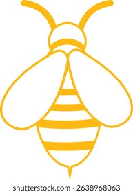 Honeybee icon design. Honeybee icon vector silhouette illustration isolated on transparent background. Honeybee symbol for pollination and wildlife representation. Vector illustration.