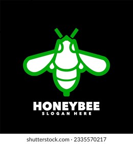 Honeybee line art green simple design