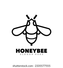 Honeybee line art symbol design logo