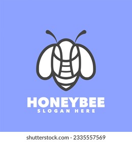Honeybee line simple logo template