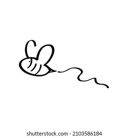 Honeybee linear vector design. Bee icon. A simple and plain drawing.