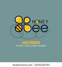 Honeybee logo, honey logo, honeycomb logo design, 