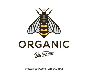 Ilustración del logotipo de abeja de miel mejor para el diseño de la etiqueta Vector Premium