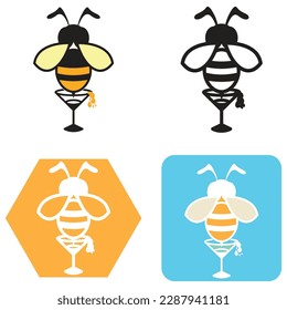 Honeybee Logo illustration best for label design Premium Vector