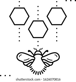 honeybee  logo line art icon 