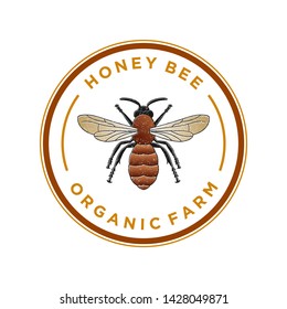 Honeybee Logos Labeling Honey Products Beekeeping Stock Vector (Royalty ...