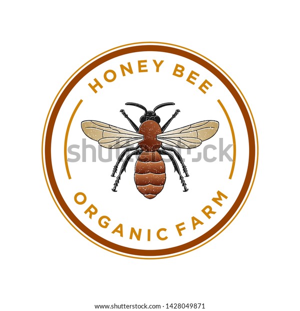 Honeybee Logos Labeling Honey Products Beekeeping Stock Vector (Royalty ...