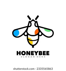 Honeybee outline simple design logo