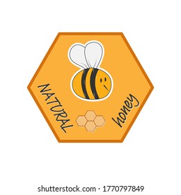 Honeybee. simple vector icon for logo, sticker, label and theme design isolated on white background