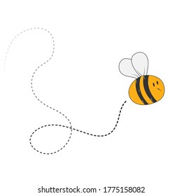 Honeybee. simple vector icon for theme design isolated on white background
