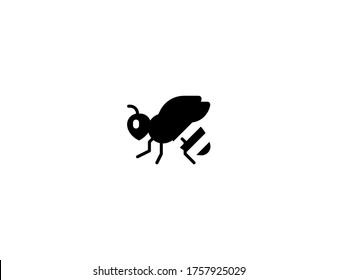 Honeybee vector flat icon. Isolated honey bee emoji illustration 