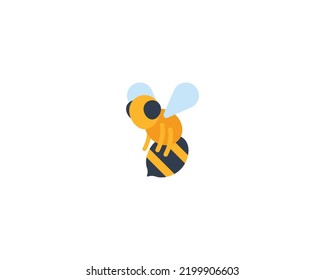 Honeybee vector isolated emoji icon. Wasp emoticon