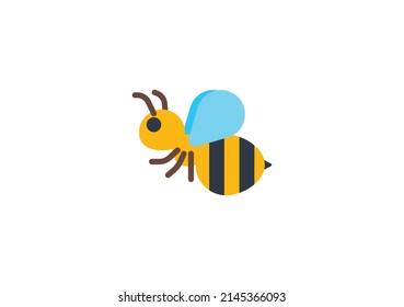 Honeybee Vector Isolated Emoticon. Honeybee Icon