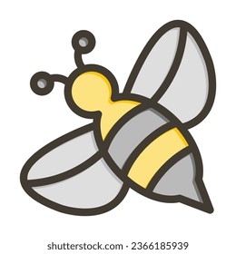 Honeybee Vector Thick Line Filled Colors Icon For Personal And Commercial Use.
