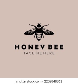 honeybee vintage logo vector minimalist template simple design