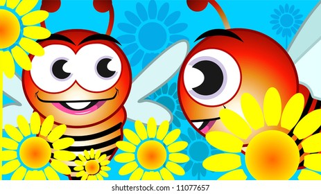 honeybees near flowers	