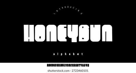 Fuente Honeybun. Una tipografía de pantalla redondeada y atrevida con curvas suaves, perfecta para logotipos de alimentos, diseño infantil, empaque y marca divertida.