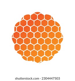 Honeycom symbol desigh with orange color theme free vector