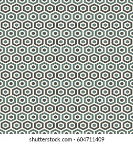 Honeycomb abstract background. Blue colors repeated hexagon tiles mosaic wallpaper. Seamless surface pattern with classic geometric ornament. Digital paper, textile print, page fill. Vector art