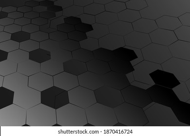 Wabenbäume abstrakter Hintergrund aus Hexagons. 3D-Darstellung geometrischer Polygone.