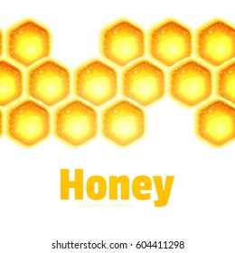 Honeycomb Abstract Background. Sweet Hexagon Space. Vector illustration