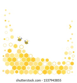 Honeycomb with abstract hexagon grid cell on white background vector illustration.