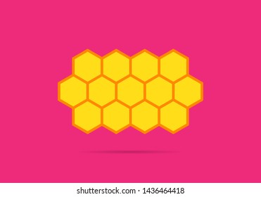  honeycomb abstract icon color  illustration on purple