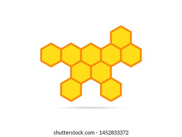 honeycomb abstract icon color  illustration