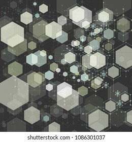 Honeycomb abstract pattern design background. Vector illustration. 