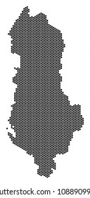 Honeycomb Albania map. Vector geographic scheme on a white background. Abstract Albania map concept is composed from honeycomb dots.
