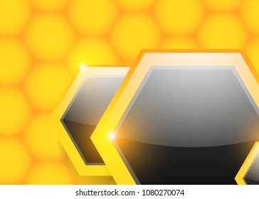 Honeycomb back. Abstract honeycomb logo vector. Beehive symbol vector. Honey Comb Logo Template Design Vector, Design Concept, Creative Symbol, Icon. Orange abstract  honey background pattern hexagons