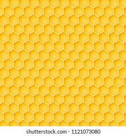 Honeycomb background from a bee hive. Vector illustration of geometric texture. Seamless hexagons pattern for web, print, wallpaper, wrapping, fashion fabric, textile design