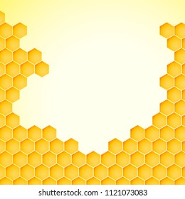 Honeycomb background from a bee hive. Vector illustration of geometric texture. Seamless hexagons pattern for web, print, wallpaper, wrapping, fashion fabric, textile design