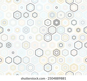 Fondo de panal. Patrón de mosaico de hexágonos apilados redondeados en negrita. Formas hexagonales. Paleta de colores de varios tonos. Patrón sin fisuras. Ilustración vectorial basculante.