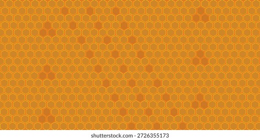 Honeycomb background. Bronze color gradient background with a hexagonal pattern. Honeycomb abstract artwork, flat design vector illustration.

