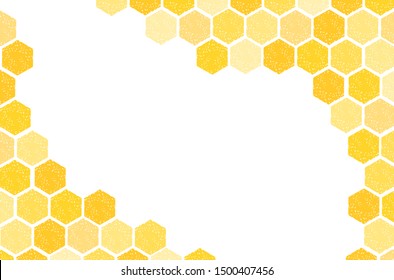 Honeycomb background with gold hexagon pattern. vector illustration